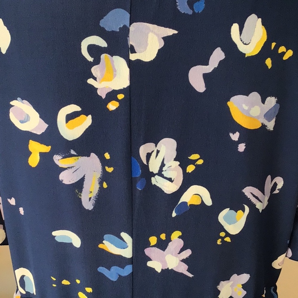 Altuzarra  Vittoria floral print  silk crepe navy shirtdress - Picture 7 of 15